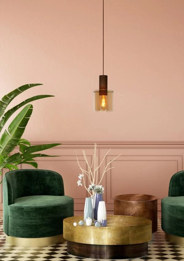 Lucide TOLEDO - Suspension - Ø 20 cm - 1xE27 - Ambre - ambiance 4